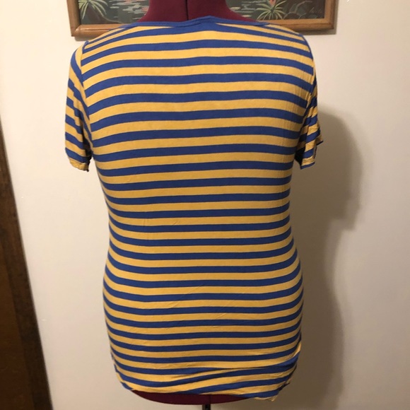 LuLaRoe Blue and Yellow Classic Tee - Picture 4 of 5